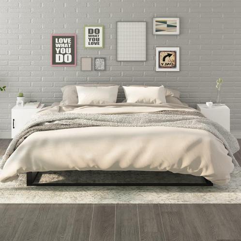 vidaXL Nachtkastjes 2 st bewerkt hout wit, Huis en Inrichting, Slaapkamer | Nachtkastjes, Nieuw, Minder dan 45 cm, Hout, Minder dan 55 cm