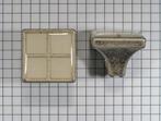 Knop vierkant 27 mm oud zilver + wit emaille inlegvakjes, Doe-het-zelf en Verbouw, Ophalen of Verzenden, Nieuw