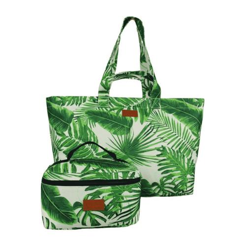 Strandtas/Weekendtas + Toilettas Palm Print, Sieraden, Tassen en Uiterlijk, Tassen | Reistassen en Weekendtassen, Verzenden