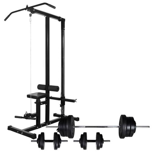 vidaXL Krachttoren met halterset 60,5 kg, Sport en Fitness, Fitnessmaterialen, Nieuw, Verzenden