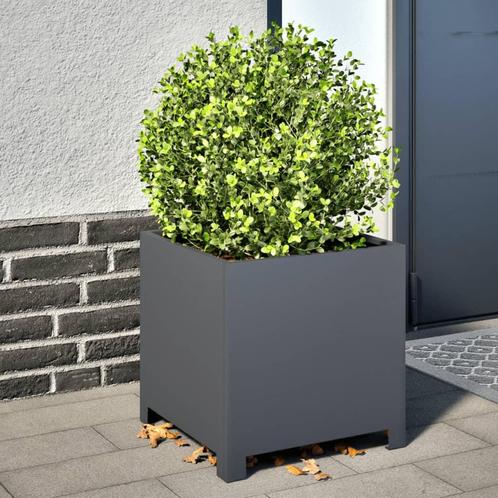 Plantenbakken 2 st 40x40x40 cm staal antracietkleurig, Huis en Inrichting, Overige Huis en Inrichting, Nieuw, Verzenden