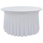 vidaXL 2 st Tafelhoezen stretch met rok 180x74 cm wit, Tuin en Terras, Verzenden, Nieuw