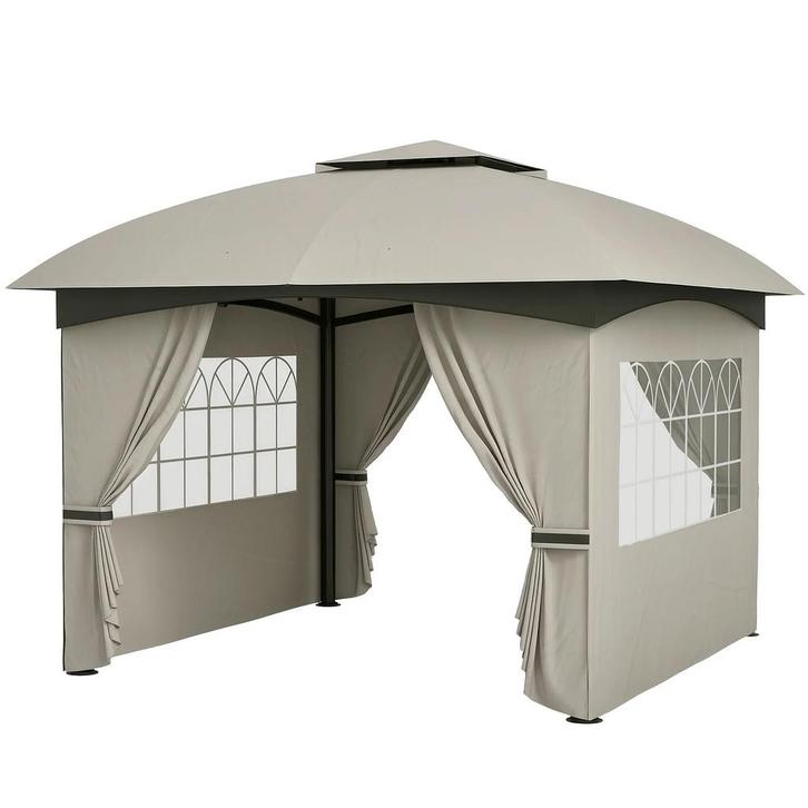 TRUUSK Waterafstotend Tuinpaviljoen 3,4x3,4 m - Met 4 Zijpan, Tuin en Terras, Partytenten, Nieuw, Verzenden