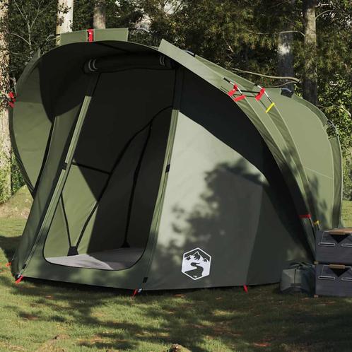 vidaXL Vistent 4-persoons waterdicht olijfgroen, Caravans en Kamperen, Tenten, Nieuw, tot en met 2, Verzenden