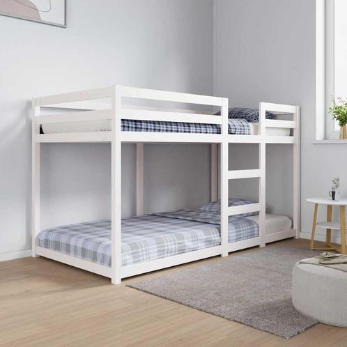 vidaXL Stapelbed 90x190 cm massief grenenhout wit, Huis en Inrichting, Slaapkamer | Bedden, 90 cm, 190 cm of minder, Wit, Eenpersoons