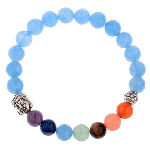 Fako Bijoux® - Buddha Armband - Chakra Reiki - Bedel - Blauw, Sieraden, Tassen en Uiterlijk, Armbanden, Verzenden