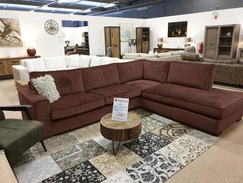 Hoekbank Follega - hoekbanken - Bruin, Huis en Inrichting, Banken | Sofa's en Chaises Longues, Nieuw, Stof