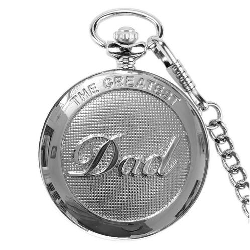 Fako® - Zakhorloge - XXL - The Greatest Dad - Ø 47mm -, Sieraden, Tassen en Uiterlijk, Horloges | Heren, Verzenden