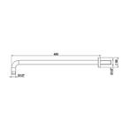 Douche Arm BWS Luxe 45 cm Rond Muurbevestiging Gunmetal, Doe-het-zelf en Verbouw, Sanitair, Ophalen of Verzenden, Nieuw