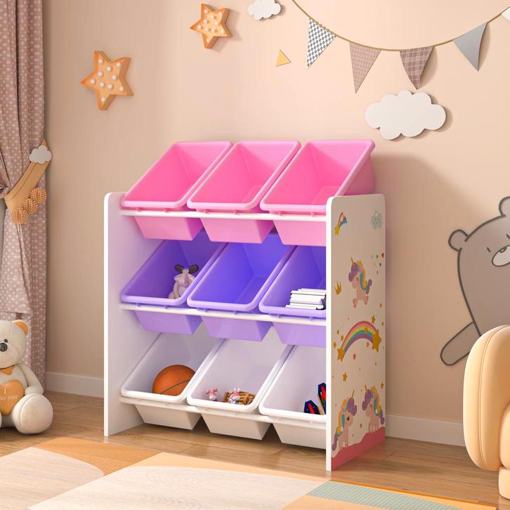 [en.casa] Kinderrek Muxía speelgoedkast 60x62x26,5 cm eenhoo, Kinderen en Baby's, Kinderkamer | Overige Meubels, Verzenden