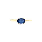 Gouden solitair ring met saffier 14 karaat* nieuw, Sieraden, Tassen en Uiterlijk, Ringen, Verzenden, Zo goed als nieuw, Blauw