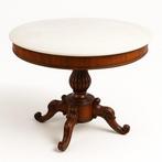 Tafel - Mahonie en wit marmer