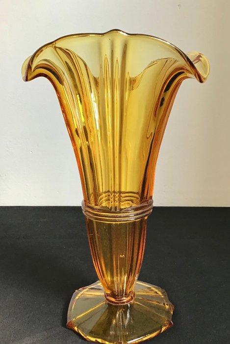 Vaas - Amberkleurig persglas - Art Deco, Antiek en Kunst, Curiosa en Brocante