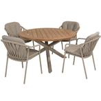 Manitoba  Prado dining tuinset 130 cm rond 5 delig zand, Ophalen of Verzenden, Nieuw