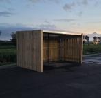 Fietsenstalling hout met gegalvaniseerd frame, drempelloos!