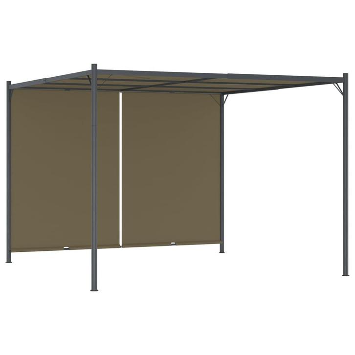 vidaXL Pergola met uittrekbaar dak 180 g/m² 3x3 m taupe, Tuin en Terras, Palen, Balken en Planken, Nieuw, Verzenden
