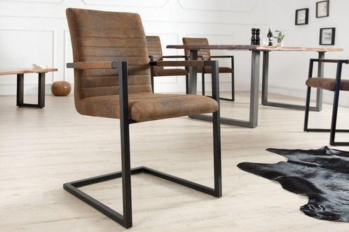 industrieele sledestoel LOFT vintage bruine armleuningen, Huis en Inrichting, Stoelen, Ophalen of Verzenden