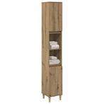 vidaXL Badkamerkast 30x30x190 cm bewerkt hout artisanaal, Huis en Inrichting, Tafels | Kaptafels, Verzenden, Nieuw
