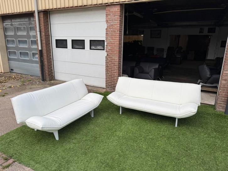LEOLUX Tango banken relax design 3+2 zit bankstel wit leer, Huis en Inrichting, Banken | Bankstellen, Rechte bank, Zo goed als nieuw
