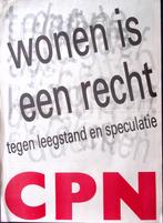 vintage poster voor de krakersbeweging van CPN (lijst optie), Verzenden, Nieuw, Overige onderwerpen, Met lijst