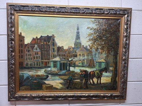 JH.Brautigam (1880-1962) - Damrak in Amsterdam, Antiek en Kunst, Kunst | Schilderijen | Klassiek