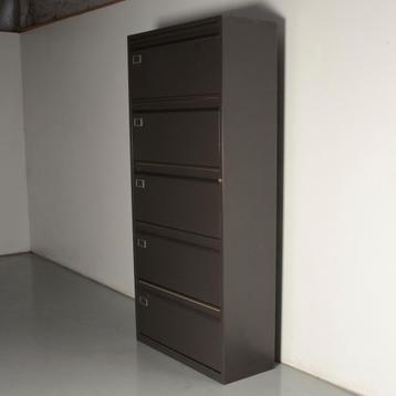 Officenow kleppenkast, antraciet, 207 x 100 cm, 5 kleppen beschikbaar voor biedingen