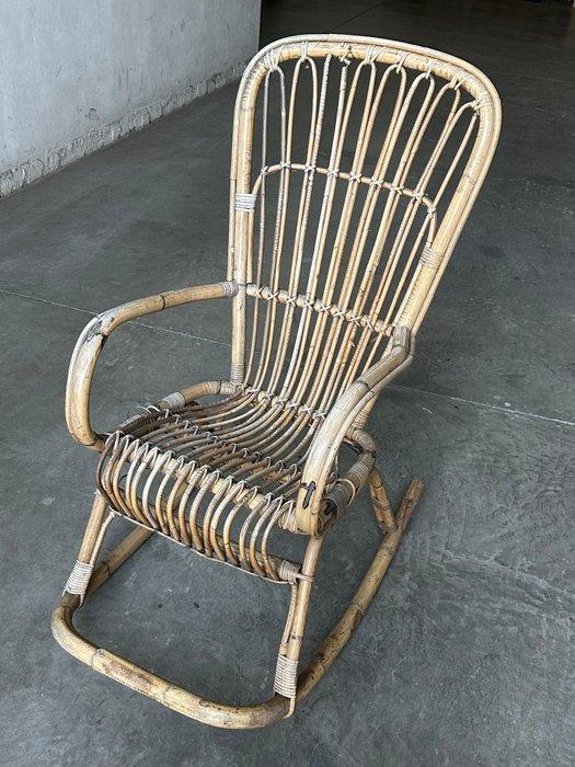 Schommelstoel - Bamboe, stro - Schommelstoel, Antiek en Kunst, Curiosa en Brocante