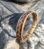 Paardenhaar armband met 4 Vierkant gevlochten vlechten, Verzenden, Nieuw