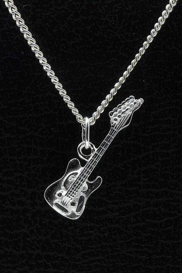 Zilveren Gitaar ketting hanger - electrisch, Sieraden, Tassen en Uiterlijk, Kettinghangers, Verzenden