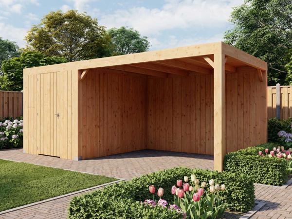 Veiling - Terrasoverkapping met berging 314x750x244cm, Tuin en Terras, Overkappingen, Nieuw