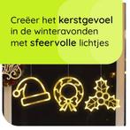 Kerstverlichting Raam Kerstmuts + Mistletoe + Kerstkrans -, Diversen, Kerst, Verzenden, Nieuw