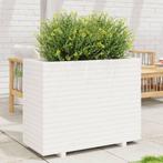 vidaXL Plantenbak 90x40x72,5 cm massief grenenhout wit, Tuin en Terras, Bloembakken en Plantenbakken, Verzenden, Nieuw, Hout