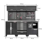 Gereedschapskasten set wandlengte 204 cm. metaal omkleed, Ophalen of Verzenden, Nieuw