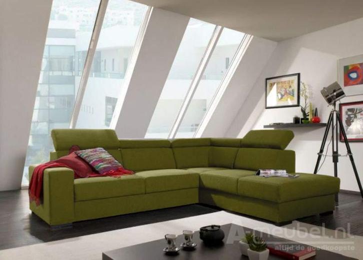 Hoekbank Raalte - hoekbanken - Groen, Huis en Inrichting, Banken | Sofa's en Chaises Longues, 150 cm of meer, Nieuw, 250 tot 300 cm