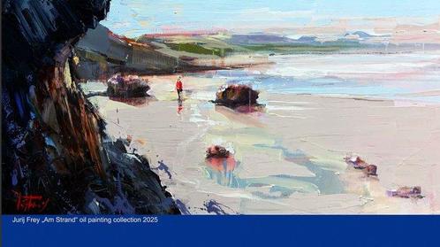 Jurij Frey - Am Strand, Antiek en Kunst, Kunst | Schilderijen | Modern