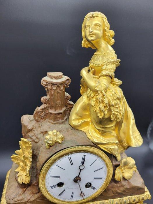 Figurale pendule - Humbert a Aix Louis Philippe Brons,, Antiek en Kunst, Antiek | Klokken