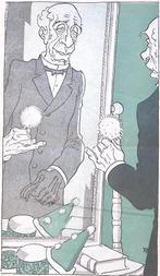 Spotprent Marchant schminkt zich voor het begrotingsdebat..., Verzenden