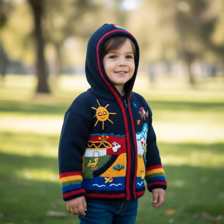 Child Peru jumper,  Peruvian kids sweater, jacke Peru kind, Kinderen en Baby's, Kinderkleding | Maat 110, Jongen of Meisje, Nieuw
