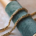 Gouden vierkante koningsschakel ketting | 61 cm, Ophalen of Verzenden, Gebruikt, Overige kleuren, Goud