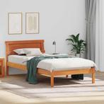 vidaXL Bedframe met hoofdeinde Wasbruin 90 x 190 cm Massief, Huis en Inrichting, Verzenden, Nieuw, Bruin, Hout
