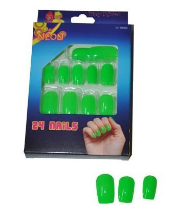 Nep nagel setje neon groen - Kunstnagels, Hobby en Vrije tijd, Feestartikelen, Ophalen of Verzenden