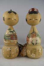 Setje oude Japanse Donko Kokeshi - Hout - Japan - Shwa, Antiek en Kunst