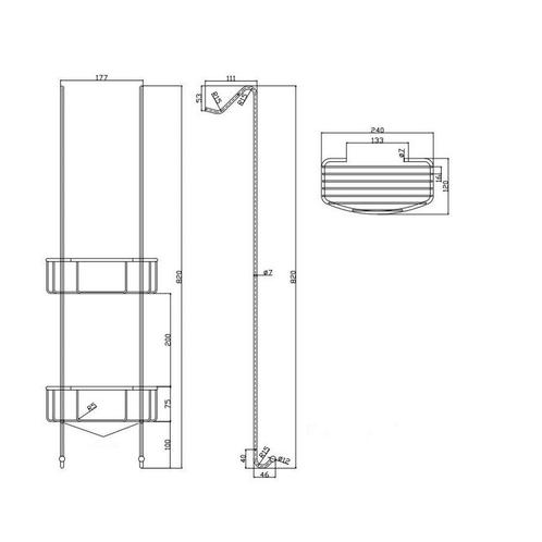 Douche Ophangrek Wiesbaden Domo 80 cm Mat Zwart, Doe-het-zelf en Verbouw, Sanitair, Ophalen of Verzenden