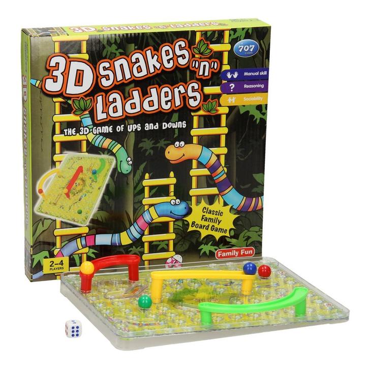 Nieuw Slangen & Ladderspel 3D, Hobby en Vrije tijd, Gezelschapsspellen | Overige, Ophalen of Verzenden