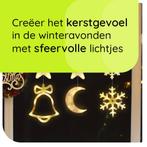 Kerstverlichting Raam Kerstbel, Maan, Sneeuwvlokken -, Verzenden, Nieuw