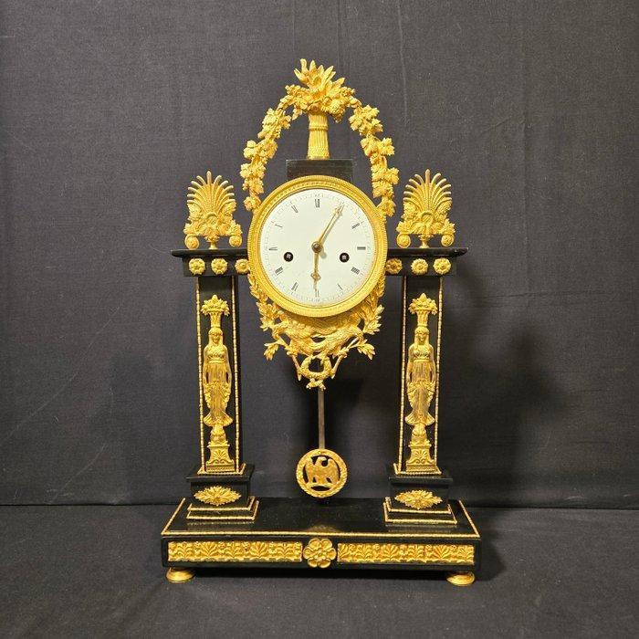 Portico klok - Antiek - Verguld brons - 1800-1850, Antiek en Kunst, Antiek | Klokken