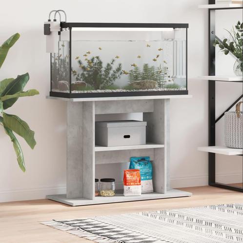 vidaXL Aquariumstandaard 80x35x60 cm bewerkt hout betongrijs, Dieren en Toebehoren, Overige Dieren-accessoires, Nieuw, Verzenden
