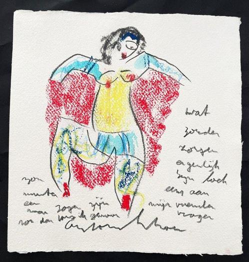 Anton Heyboer (1924-2005) - Danseres CanCan, Antiek en Kunst, Kunst | Schilderijen | Modern
