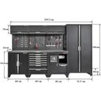 Gereedschapskasten set wandlengte 295,5 cm. metaal omkleed, Ophalen of Verzenden, Nieuw