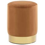 vidaXL Kruk fluweel 28 x 36 cm bruin en goudkleurig, Huis en Inrichting, Stoelen, Verzenden, Nieuw, Bruin
